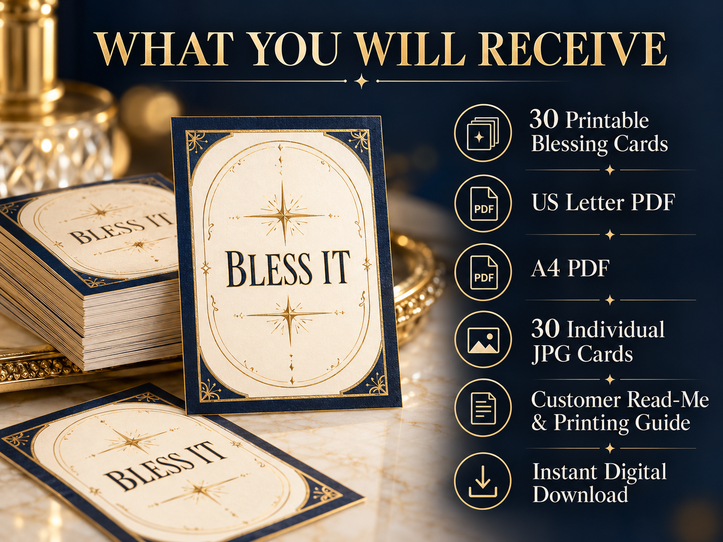 Bless It printable blessing card collection and download contents